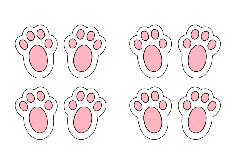 pegadas de coelho para imprimir e recortar