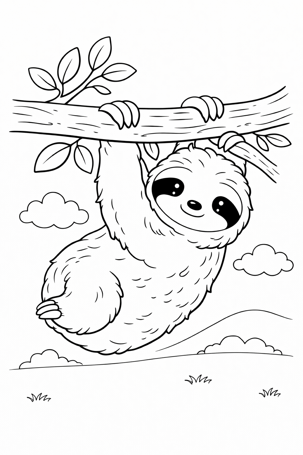 Desenho de bicho-preguiça para colorir – Animais da fauna brasileira