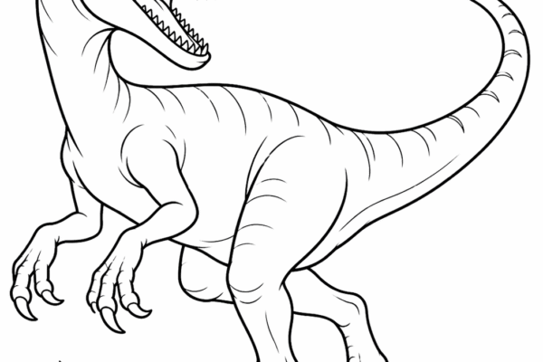 desenho de dinossauro velociraptor para colorir