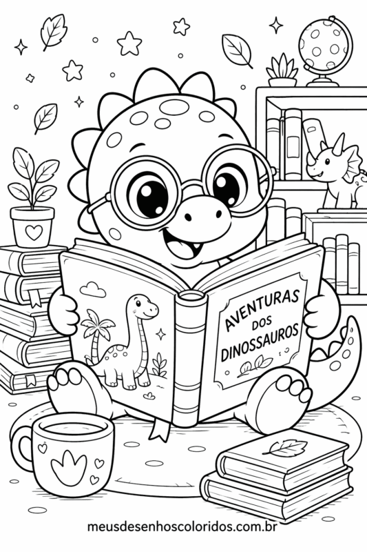 Desenho de dinossauro para colorir e imprimir grátis