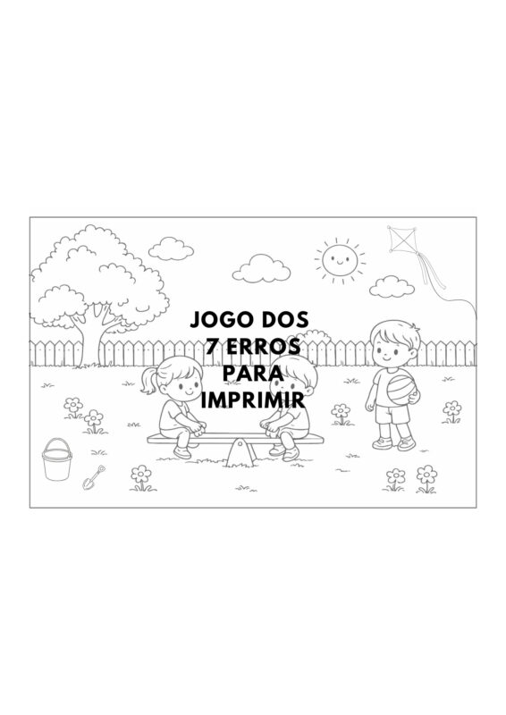 Jogo dos 7 Erros para Imprimir: Atividade Infantil Educativa