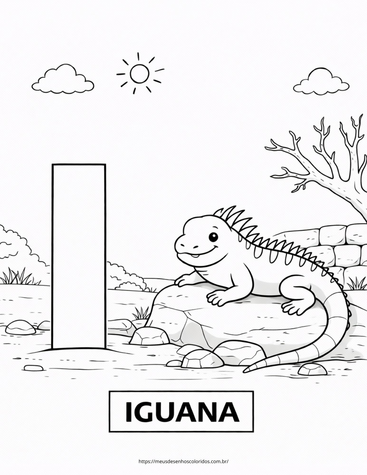 letra I para colorir