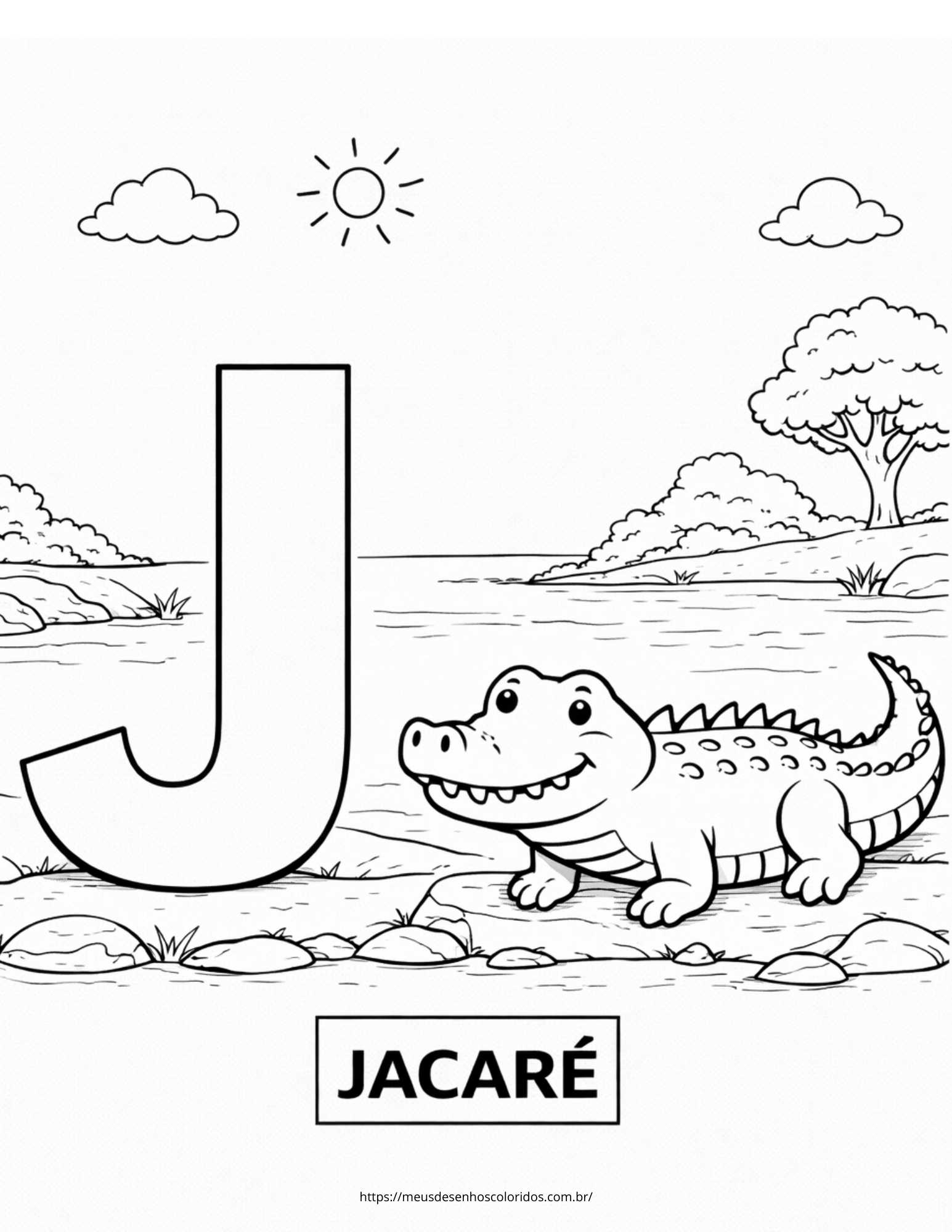 letra J para colorir