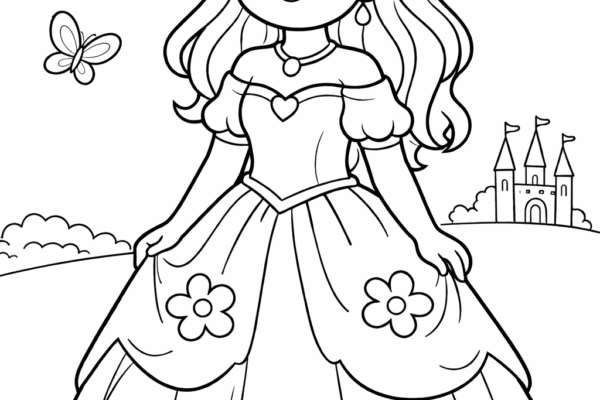 desenho de princesa para imprimir e colorir