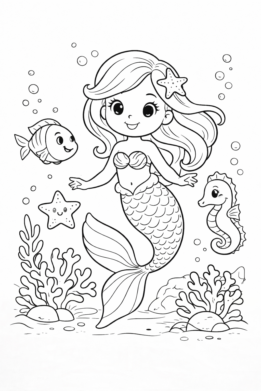 desenho de sereia para colorir