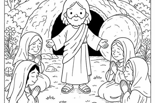 desenho religioso de páscoa para colorir com jesus ressuscitado