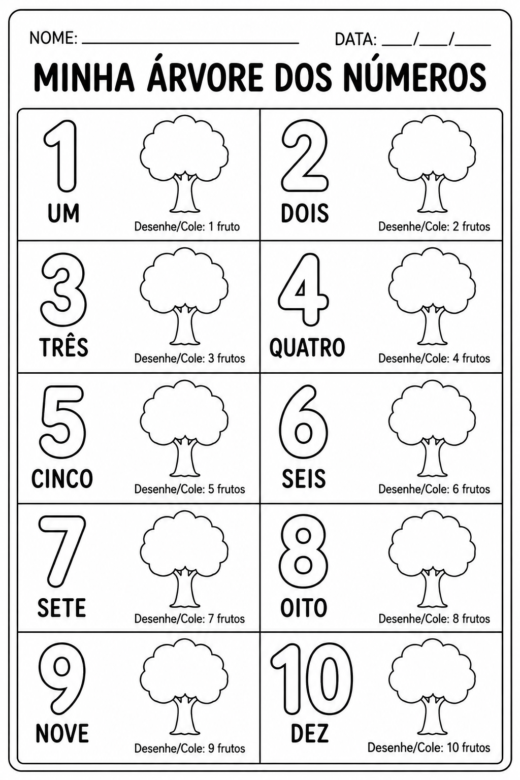 atividade de números para imprimir