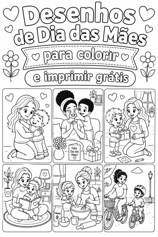 desenho de dia das mães para colorir