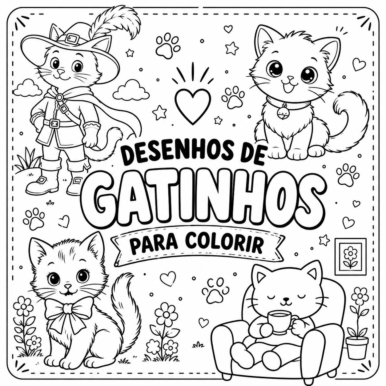 desenhos de gatinhos para colorir