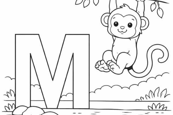letra M para colorir