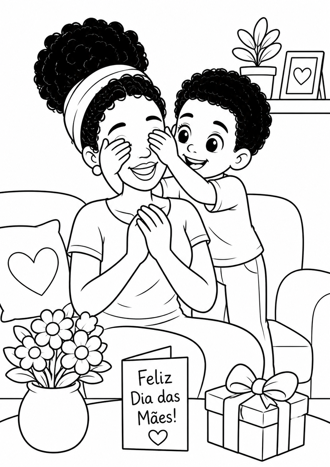 desenho de dia das mães para colorir