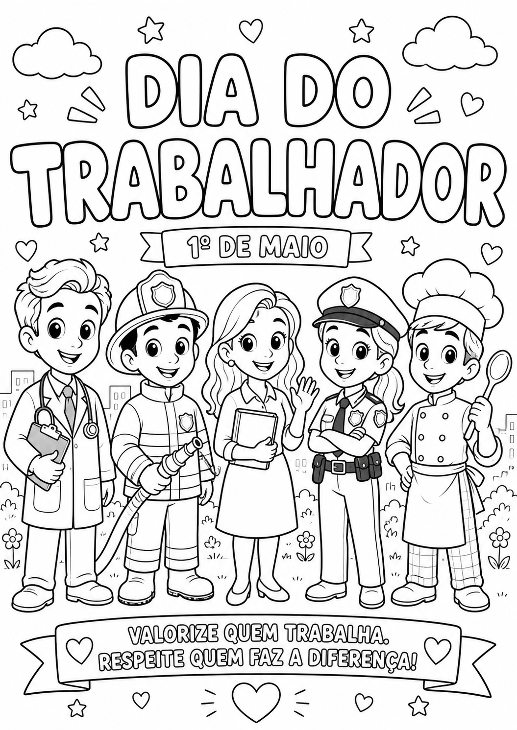 dia do trabalhador para colorir