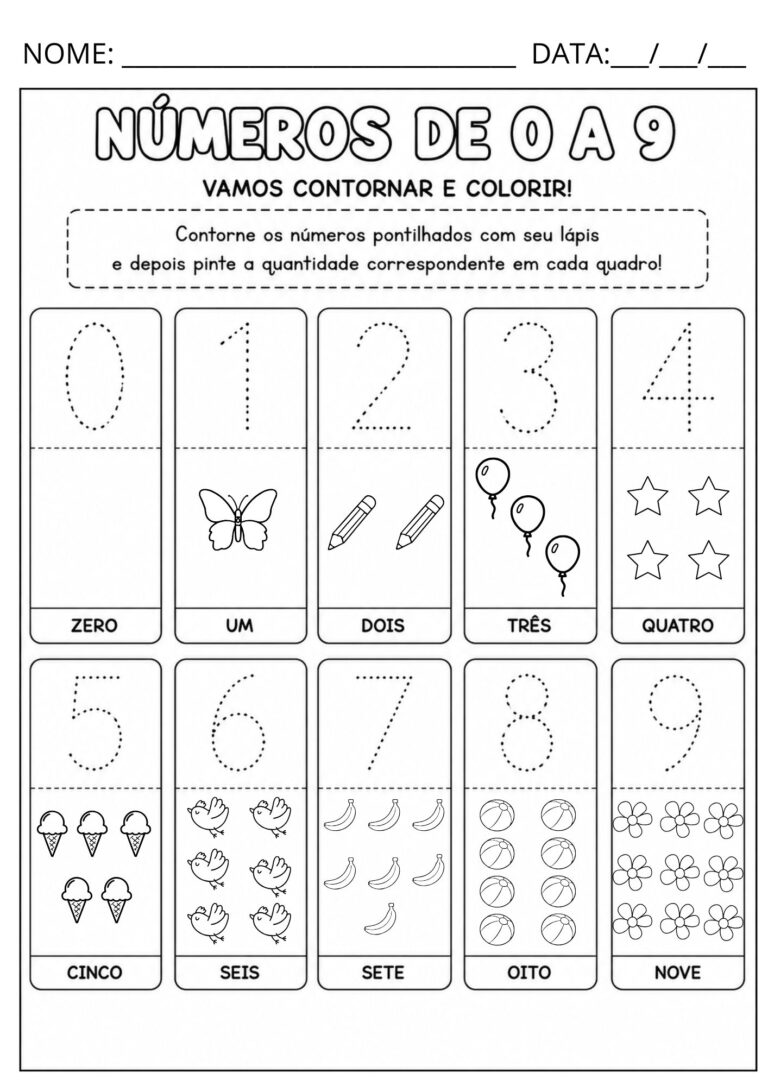 atividades números de 0 a 9
