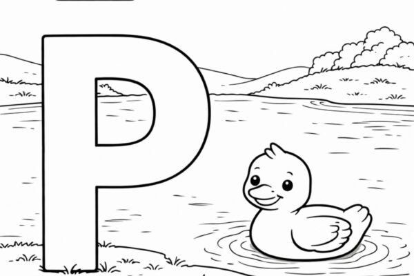letra P para colorir - atividade infantil de alfabetização
