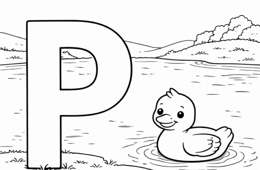 letra P para colorir - atividade infantil de alfabetização