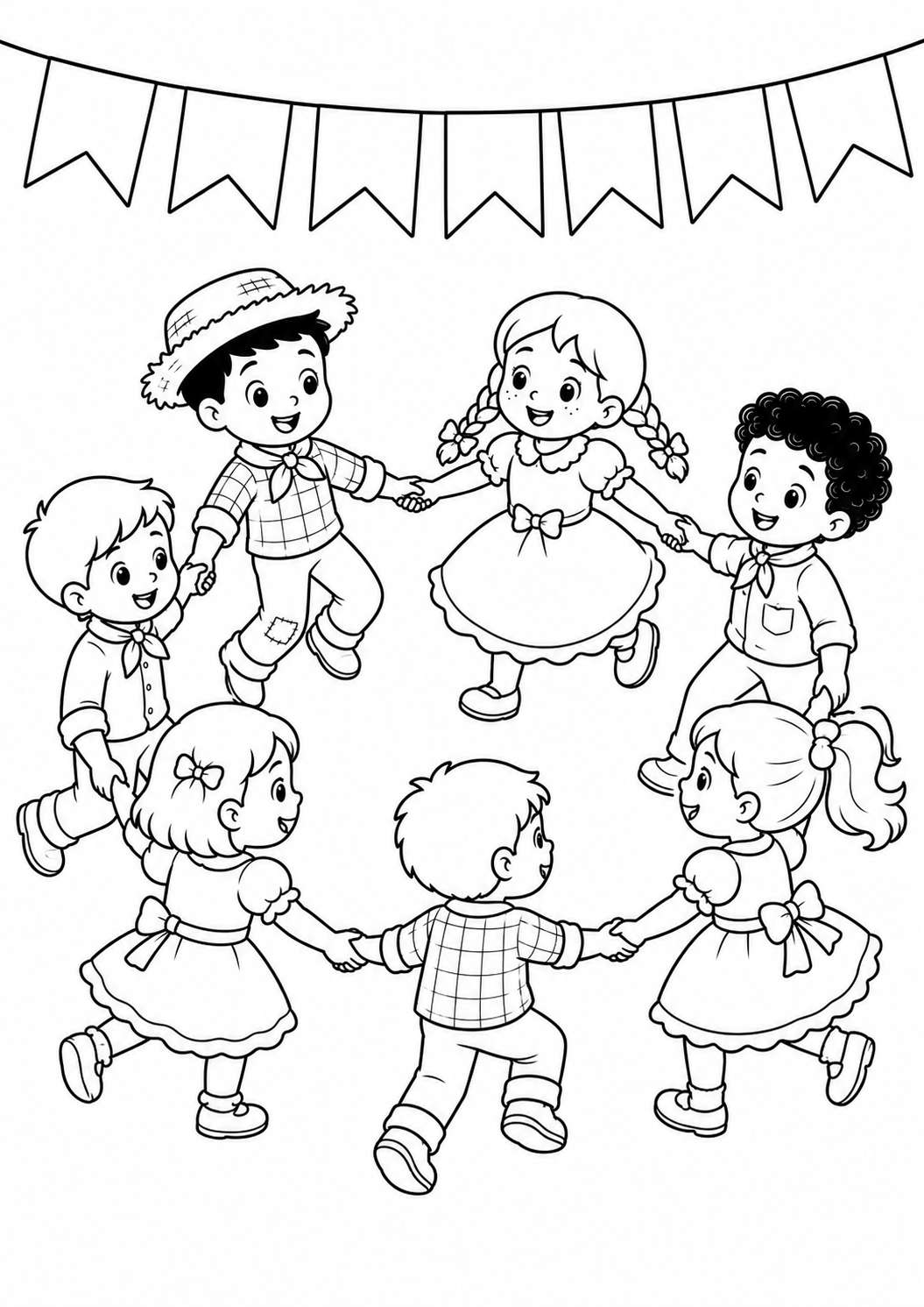 desenho de quadrilha para colorir