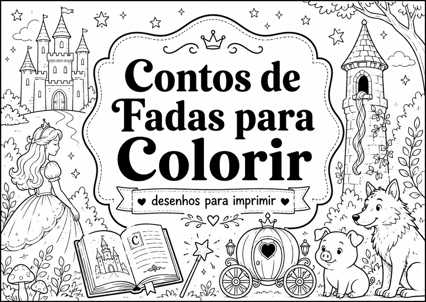 desenhos de contos de fadas para colorir