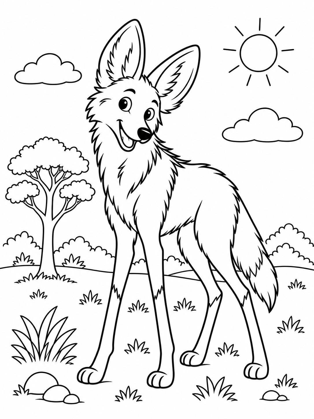 desenho de lobo guará