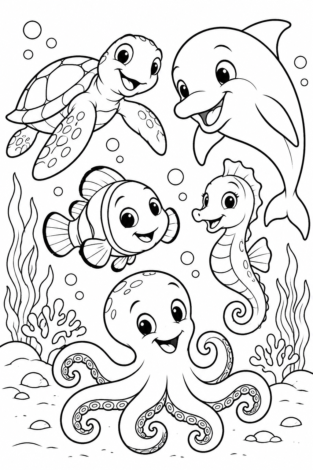 Animais marinhos para colorir e imprimir
