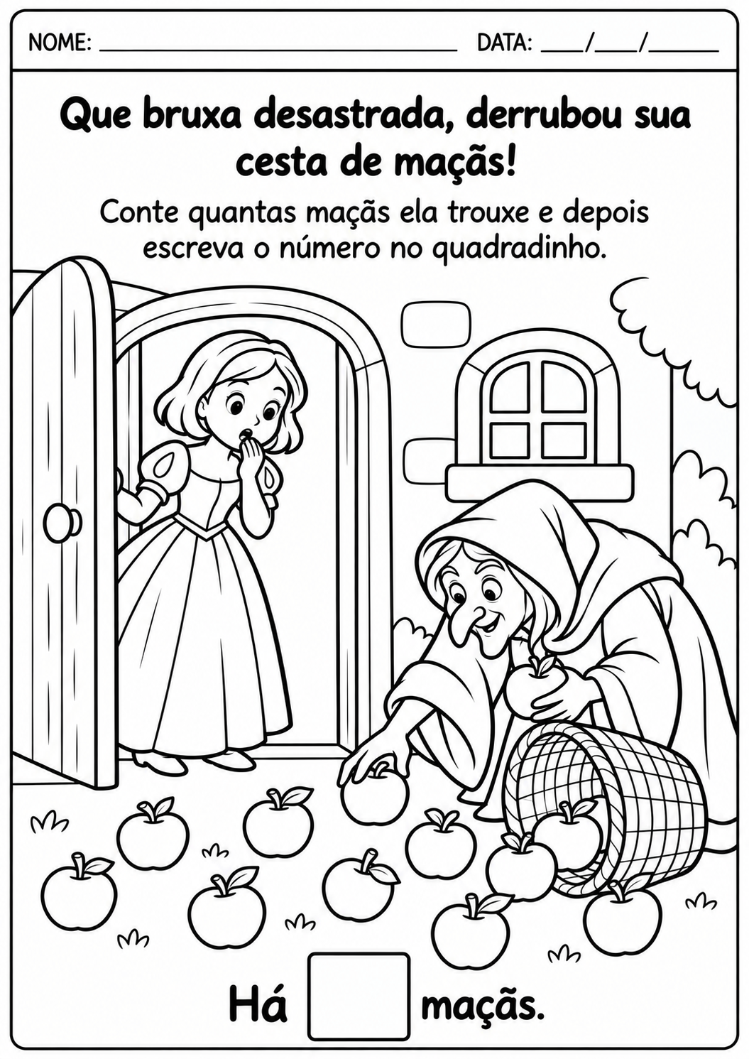 Atividade de contagem da Branca de Neve