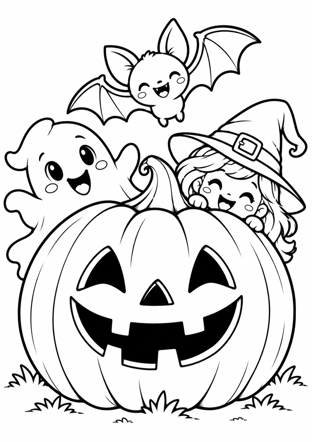 desenho de abóbora de halloween para colorir