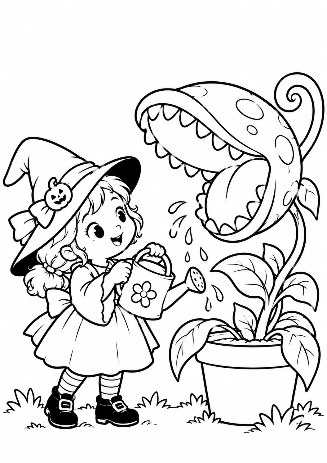 desenho de bruxinha para colorir e imprimir