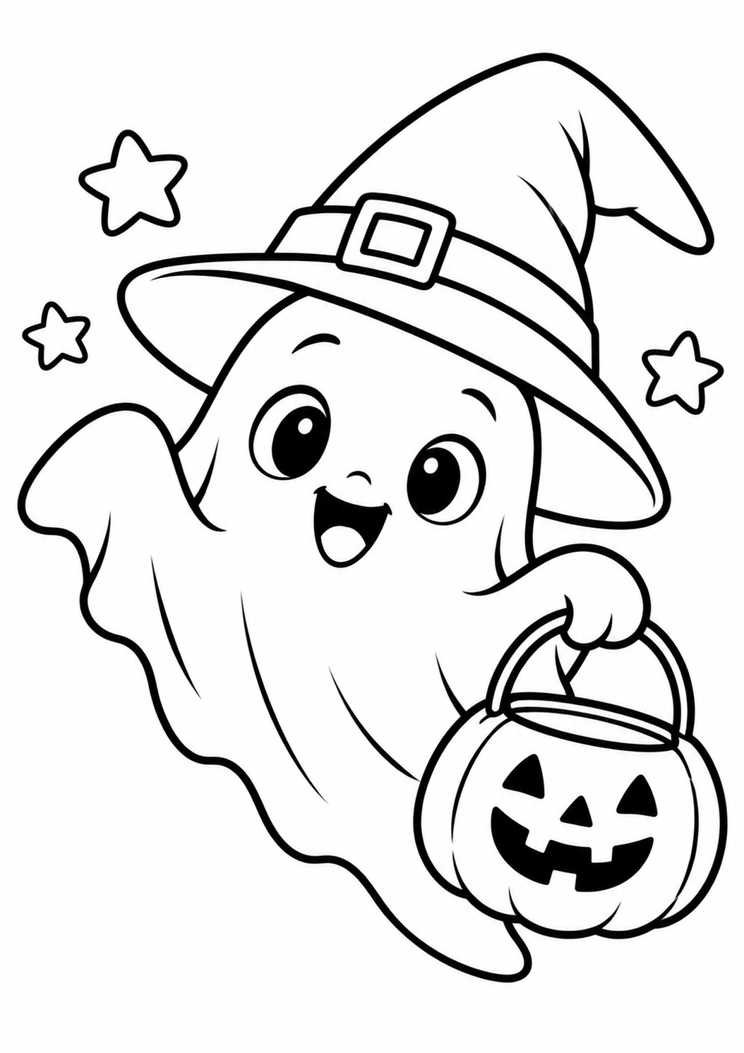 desenho de fantasminha bruxo para colorir