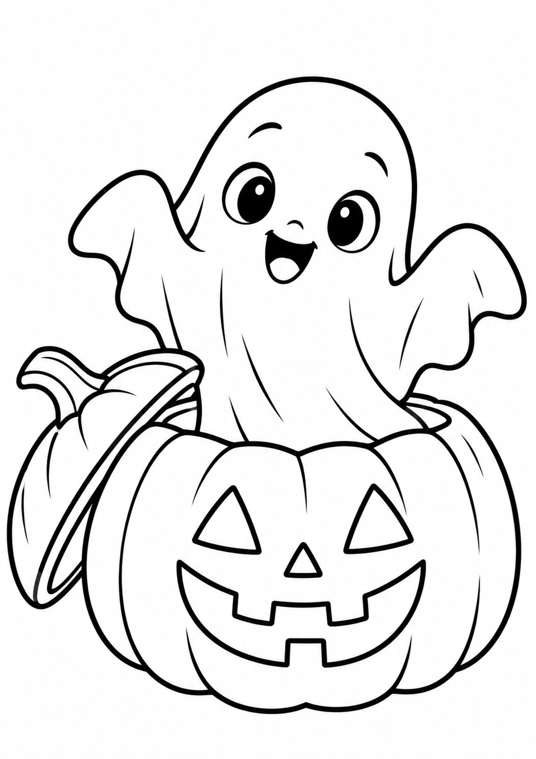 desenho de fantasminha fofo para colorir