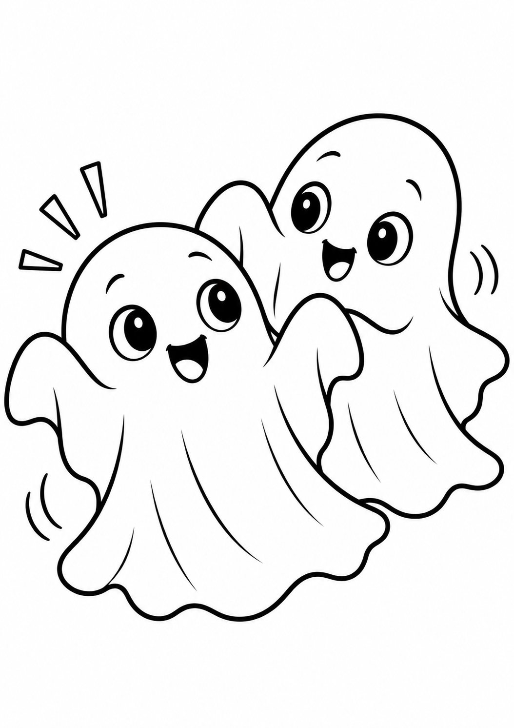 desenho de fantasminhas fofos de halloween para colorir